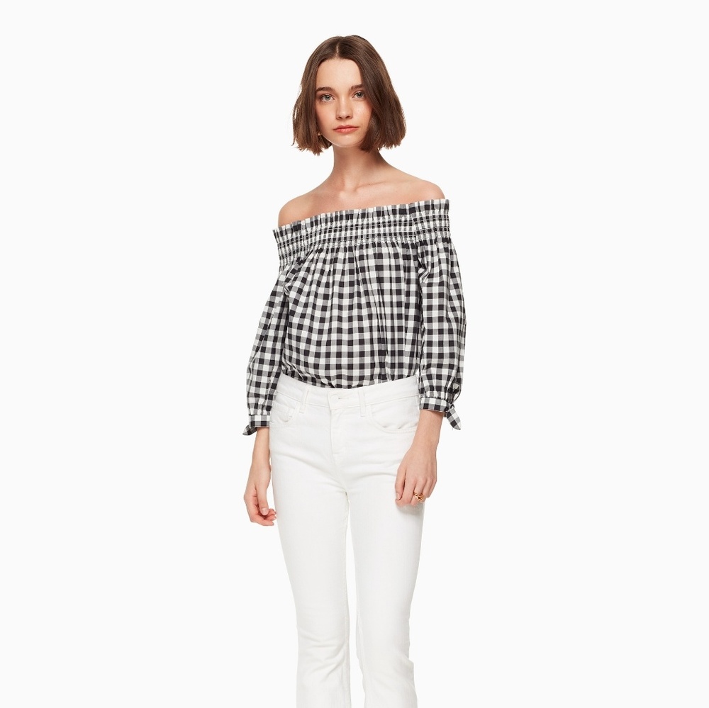 Kate Spade gingham off the shoulder top
